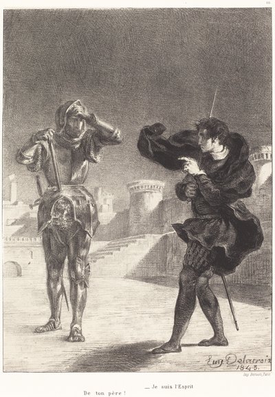 El fantasma en la terraza (Acto I, Escena V) de Eugène Delacroix