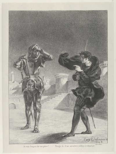 El Fantasma en la Terraza, 1843 de Eugène Delacroix
