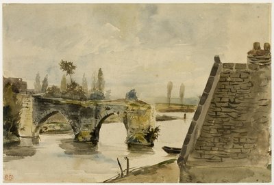 El viejo puente en Nantes de Eugène Delacroix