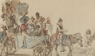 Troupe Teatral en el Camino, 1818 de Eugène Delacroix