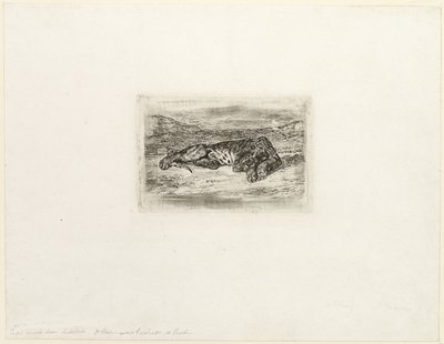 Tigre descansando en el desierto de Eugène Delacroix
