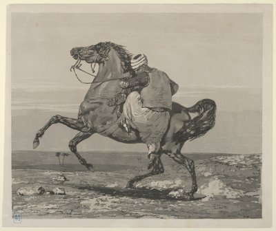 Turco montando su caballo, 1824 de Eugène Delacroix
