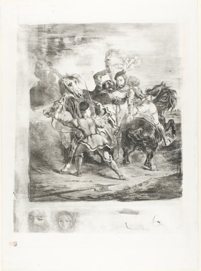 Weislingen atacado por los hombres de Goetz de Eugène Delacroix