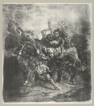 Weislingen atacado por los hombres de Goetz, 1836-43 de Eugène Delacroix