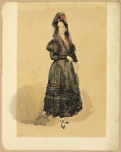 Joven española con traje de Manola de Eugène Delacroix