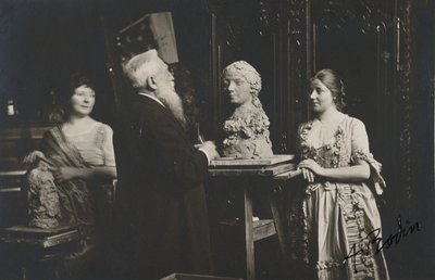 [Madame Bardey, Rodin y Henriette, 31 Rue Campagne-Premiere, París] de Eugène Druet