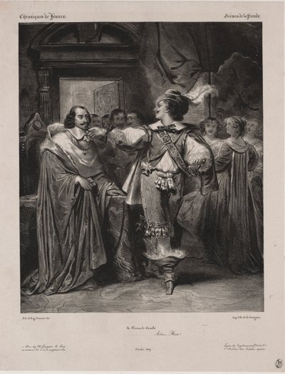 Crónicas de Francia: Escena de la Fronda - El Príncipe de Condé, 1829 de Eugène François Marie Joseph Devéria
