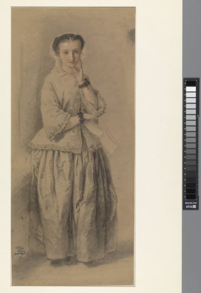 Retrato de Jeanne Dielman, de pie, de cuerpo entero de Eugène François de Block