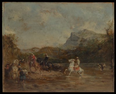 Árabes Cruzando un Vado, 1873 de Eugène Fromentin