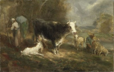 Corral con ganado de Eugène Fromentin Dupeux