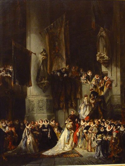 Una ceremonia en la iglesia de Delft de Eugene Isabey