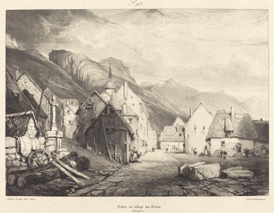 Entrada del Pueblo de los Baños de Eugène Isabey and Pierre Luc Charles Ciceri