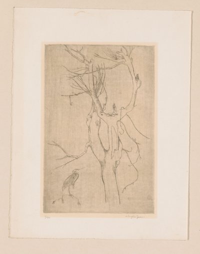 Árbol y garza de Eugène Joors (signed by artist)