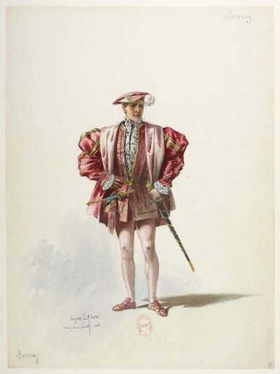 Btv1b84558104 02 - Saint-Saëns - Enrique VIII - Modelos de trajes - Lacoste - 2. el Conde de Surrey de Eugene Lacoste