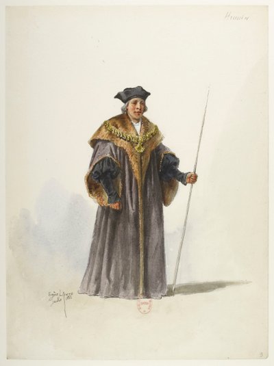 Btv1b84558104 09 - Saint-Saëns - Enrique VIII - Maquettes de costumes - Lacoste - 9th Huissier de Eugene Lacoste