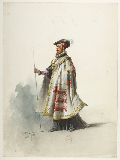 Btv1b84558104 24 - Saint-Saëns - Enrique VIII - Maquettes de costumes - Lacoste - 24° Traje de Eugene Lacoste