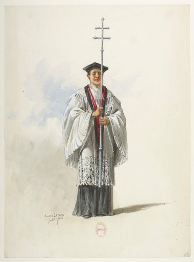 Btv1b84558104 33 - Saint-Saëns - Enrique VIII - Modelos de trajes - Lacoste - 33. Sacerdote de Eugene Lacoste