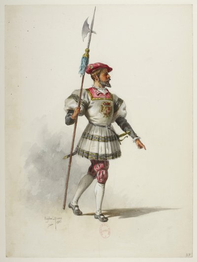 Btv1b84558104 37 - Saint-Saëns - Enrique VIII - Maquettes de costumes - Lacoste - 37. Vestuario de Eugene Lacoste