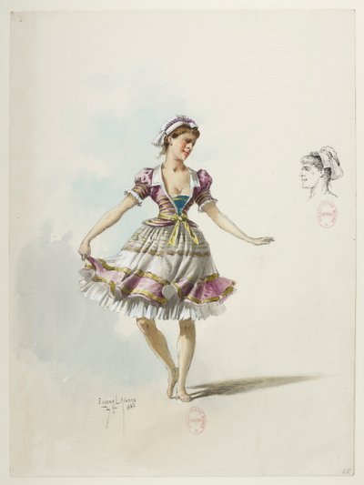 Btv1b84558104 45 - Saint-Saëns - Enrique VIII - Modelos de trajes - Lacoste - 45. Traje y tocado de Eugene Lacoste