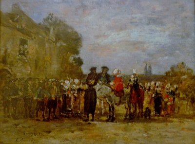Francés:  Noce à Quimper Boda en Quimper de Eugene Louis Boudin