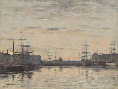 Alemán: Fécamp. La dársena portuaria Fécamp: El puerto interior de Eugene Louis Boudin