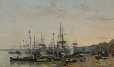 El puerto de Burdeos, visto desde el Quai des Chartrons de Eugene Louis Boudin
