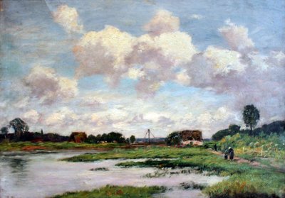 Paisaje normando (Paisaje con un cielo alto) de Eugene Louis Boudin