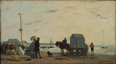 En la playa de Trouville de Eugene Louis Boudin