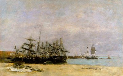 Portrieux - Barcos varados de Eugene Louis Boudin