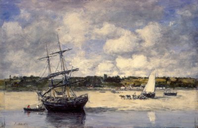 Portrieux - La costa en marea baja de Eugene Louis Boudin