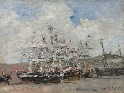 Portrieux. El puerto en marea baja de Eugene Louis Boudin