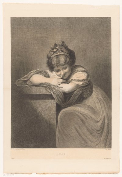 retrato, de, un, sentado, niña Rieuse (título sobre objeto) de Eugène Michel Joseph Abot
