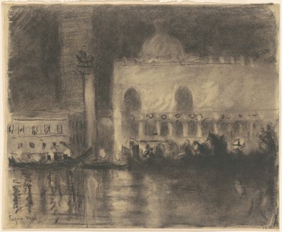 Recuerdo de Venecia: el Palazzo Ducale y la Piazzetta de Eugène Vail