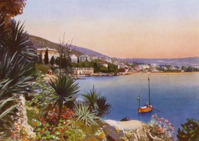 Abbazia, ahora Opatija en Croacia: Lungomare Sur con vegetación de palmeras de European Photographer