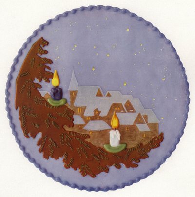 Pastel de Navidad con escena nocturna (foto) de European Photographer