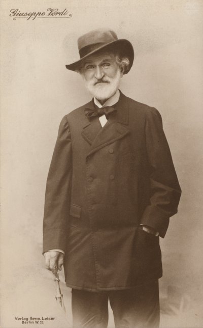 Retrato de Giuseppe Verdi, compositor de ópera (fotografía en blanco y negro) de European Photographer