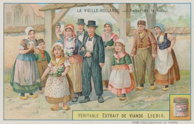 Una fiesta de bodas regresando en la vieja Holanda de European School