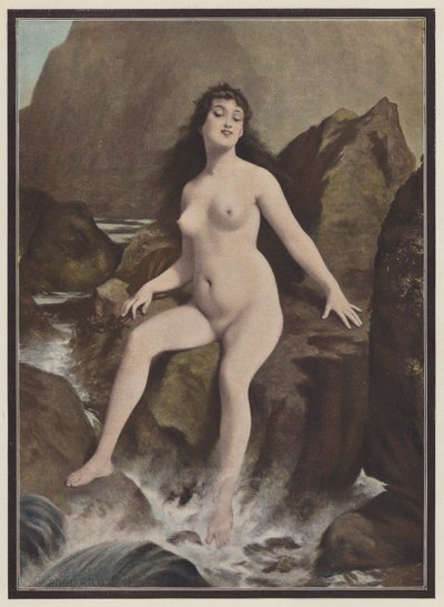 Una sirena, una criatura de la mitología griega (lito de color) de European School