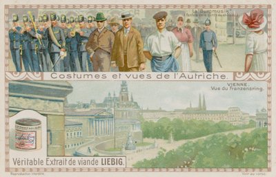 Una banda militar y una vista del Franzensring en Viena de European School