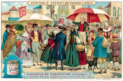 Un vendedor de medicinas en una feria en una pequeña ciudad de Alemania de European School