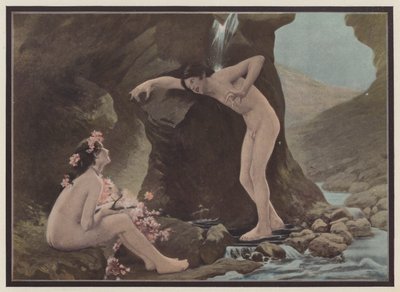 Una escena de Dafnis y Cloe (litografia en color) de European School