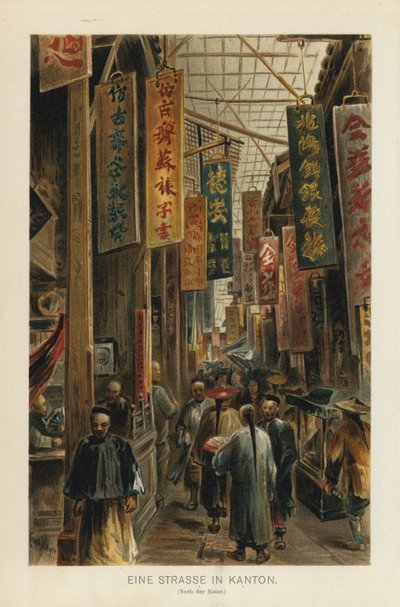 Una calle en Cantón, China de European School