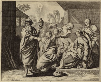 Adoración de los Reyes Magos (grabado) de European School