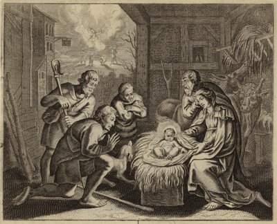 Adoración de los pastores (grabado) de European School