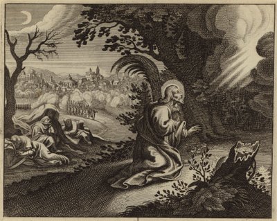 Agonía de Jesucristo en el Huerto de Getsemaní (grabado) de European School