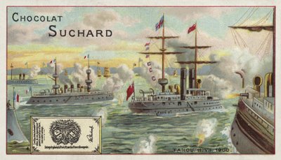 Buques de guerra aliados frente a Taku, China, Rebelión de los Bóxers, 1900 de European School