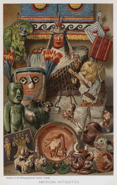 Antigüedades americanas (cromolito) de European School