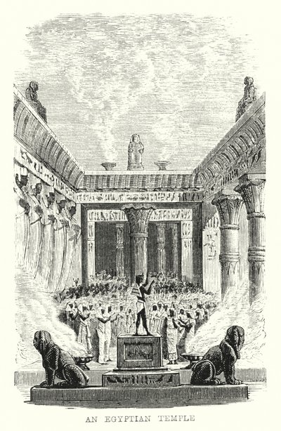Un templo egipcio (grabado) de European School