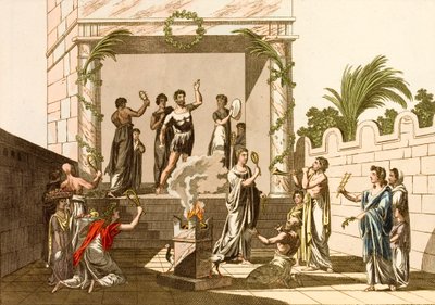 Antiguos romanos realizando los Ritos de Isis, Pompeya de European School