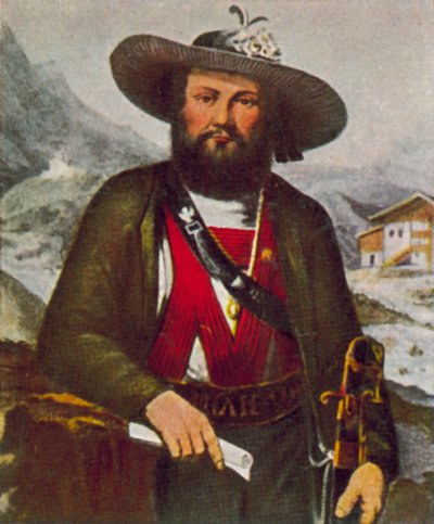 Andreas Hofer, líder de la rebelión tirolesa contra los franceses (litografía en color) de European School